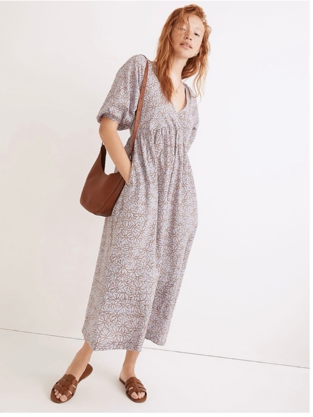 Madewell Marianna Puff Sleeve Midi Dress